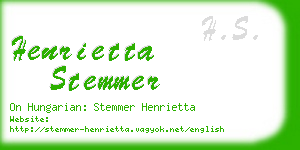 henrietta stemmer business card